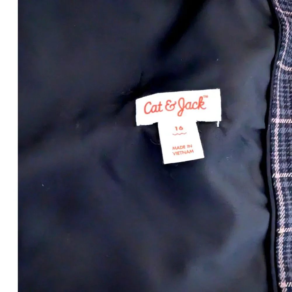 Boy's Cat & Jack Plaid Suit Size 16 NWOT